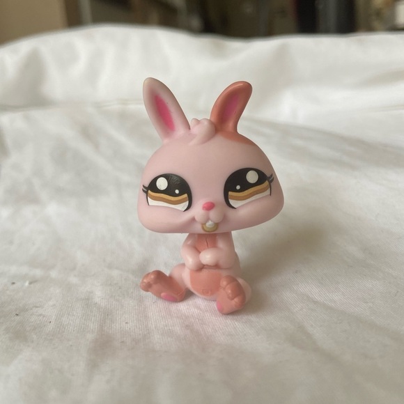 Littlest Pet Shop LPS 1366 Pink & Tan Dwarf Rabbit Bunny Brown Eyes - Picture 3 of 11
